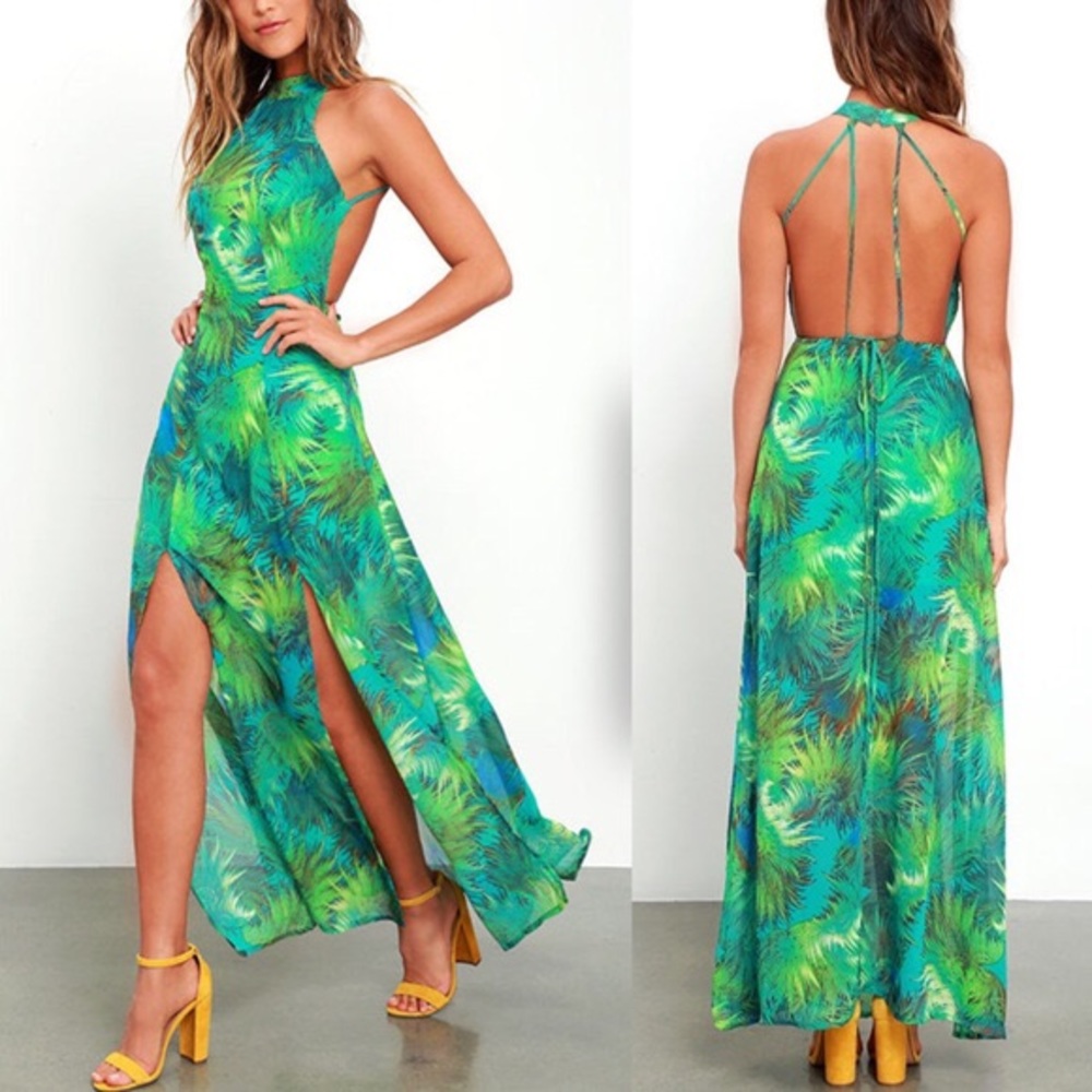 Lulus Tropic of Discussion Tropical Print Maxi